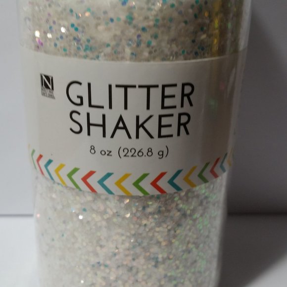 Glitter Shaker 8oz Disco White Snow with Colors - Picture 2 of 6